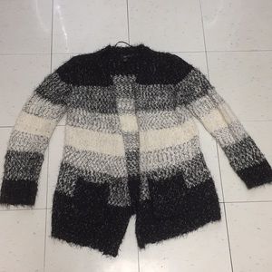 Black, White, & Grey Knitted Winter Sweater